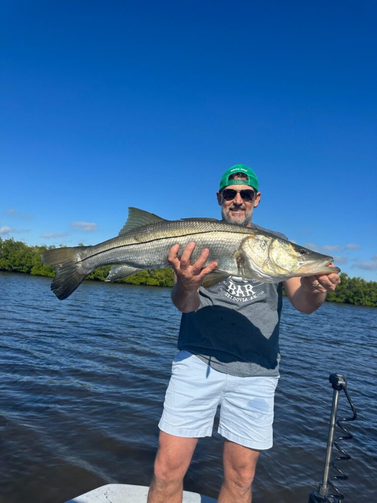 January 2026 Snook Inshore Fishing Report – Boca Grande FL Snook caught during a January 2026 inshore fishing report with ReelFishing Charters near Boca Grande, Florida.