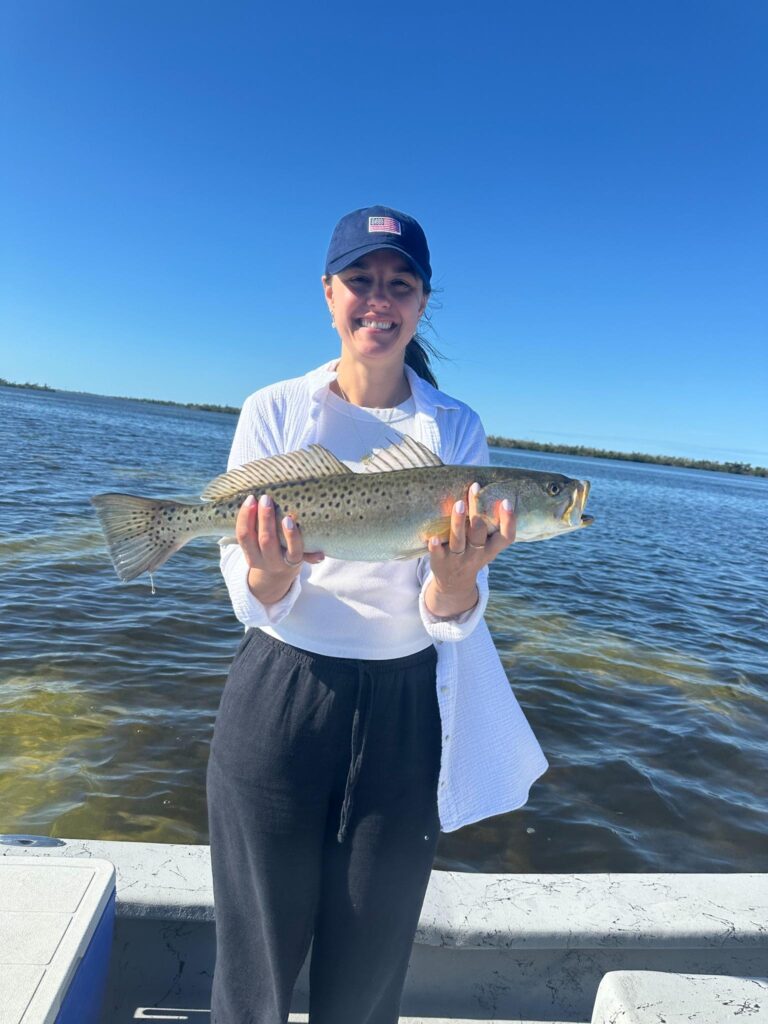 January 2026 Spotted Seatrout Fishing Report – Boca Grande Spotted seatrout caught on a January 2026 inshore fishing charter with ReelFishing Charters in Boca Grande, Florida.