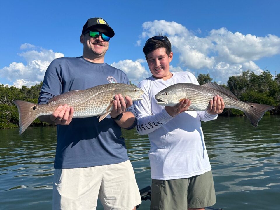 Boca Grande redfish caught during a February fishing charter with ReelFishing Charters